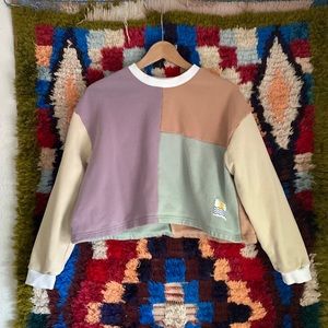 LF Markey Cropped Color block sweatshirt